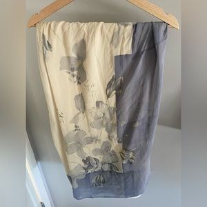 Pastel yellow and lavender wrap midi skirt